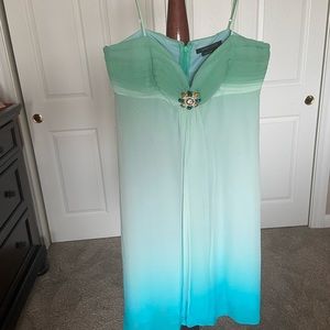 BCBGMAXAZRIA ombré green and blue mini